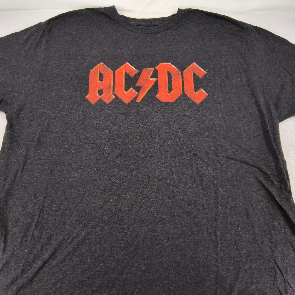 ACDC Band Crew Neck Short Sleeve Graphic T Shirt Mens Size 2XL Gray